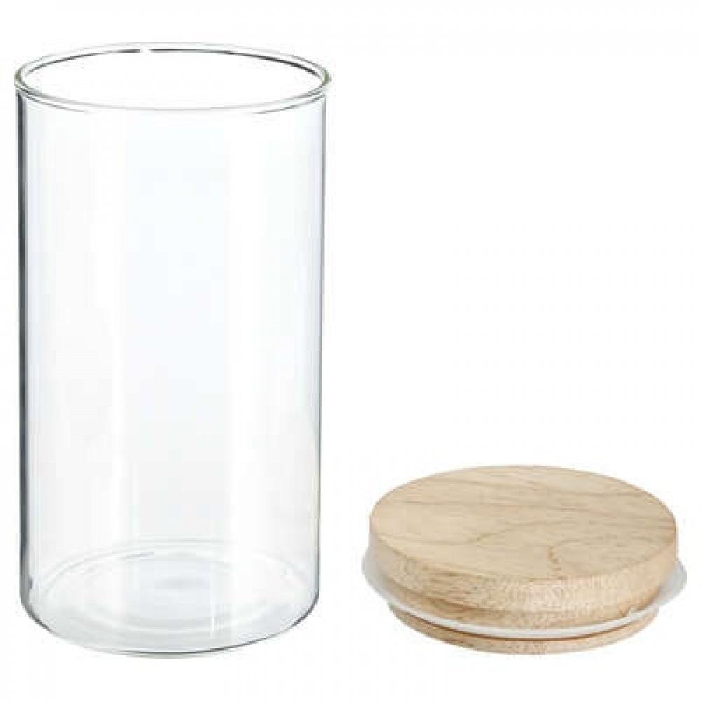 Glass Canister, 1 L, HERMET ROUND MEDIUM, Clear / Nature in the group Storage / Kitchen storage / Storage bins and jars at SmartaSaker.se (41014)