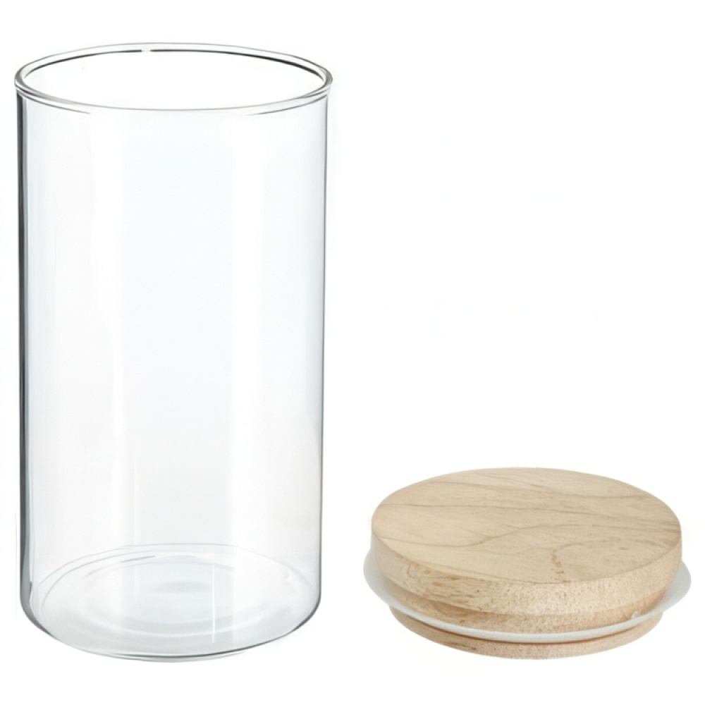 Glass Canister, 1 L, HERMET ROUND MEDIUM, Clear / Nature in the group Storage / Kitchen storage / Storage jars at SmartaSaker.se (41014)