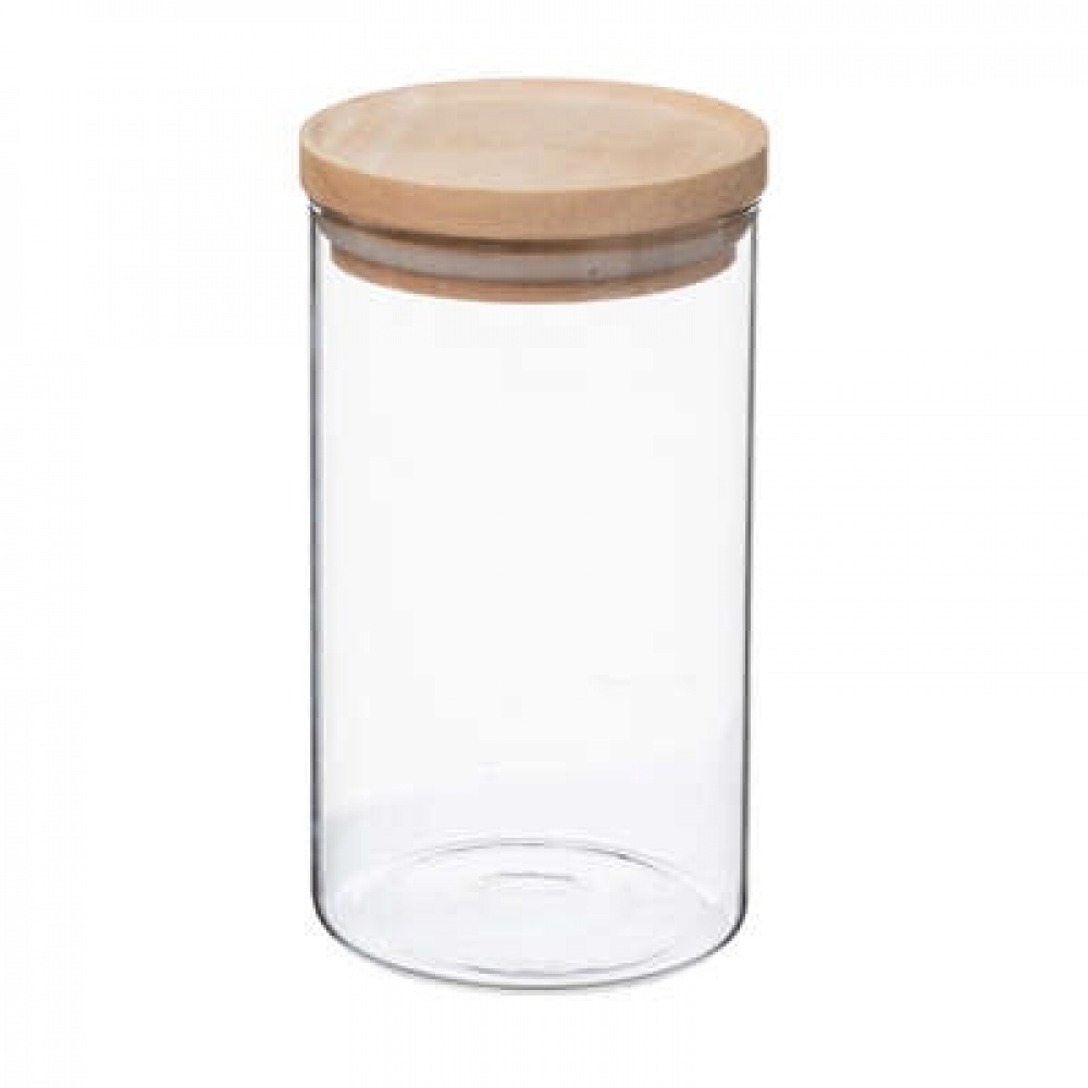 Glass Canister, 1 L, HERMET ROUND MEDIUM, Clear / Nature in the group Storage / Kitchen storage / Storage bins and jars at SmartaSaker.se (41014)