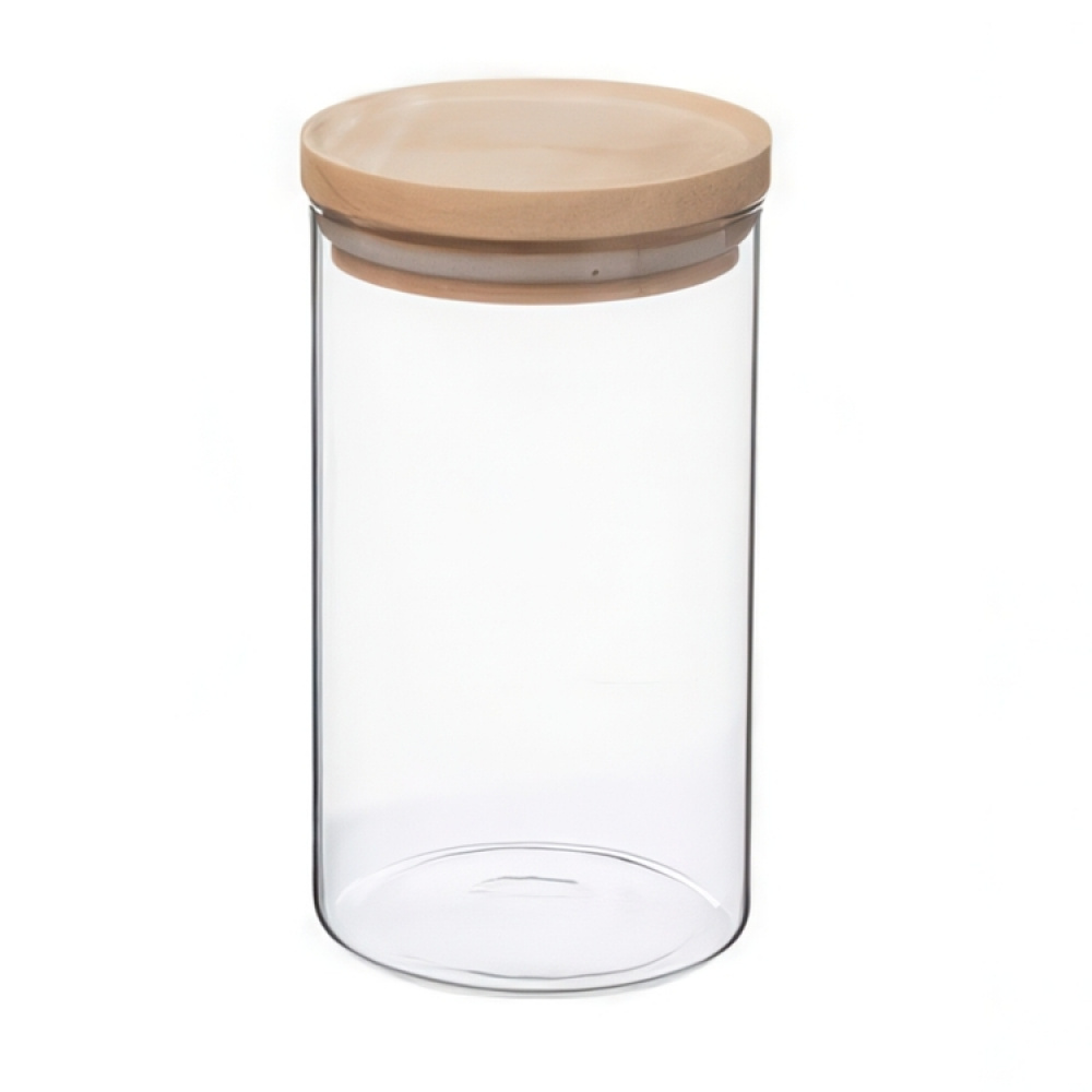 Glass Canister, 1 L, HERMET ROUND MEDIUM, Clear / Nature in the group Storage / Kitchen storage / Storage jars at SmartaSaker.se (41014)
