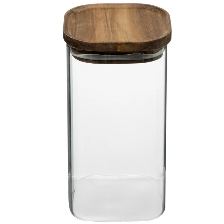 Glass Canister, 1,3 L, HERMET ACACIA MEDIUM, Clear / Brown in the group Storage / Kitchen storage / Storage jars at SmartaSaker.se (41015)