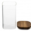 Glass Canister, 1,3 L, HERMET ACACIA MEDIUM, Clear / Brown