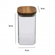 Glass Canister, 1,3 L, HERMET ACACIA MEDIUM, Clear / Brown