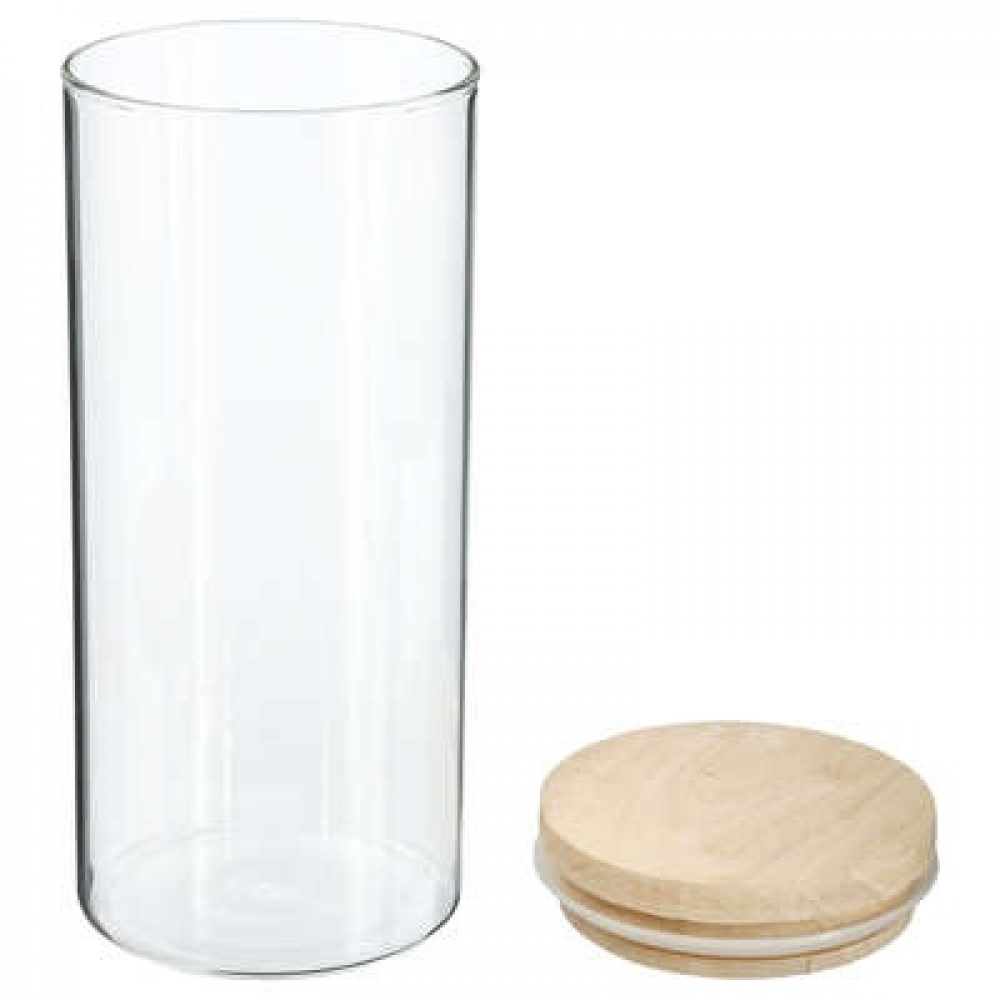 Glass Canister, 1,3 L, HERMET ROUND MEDIUM, Clear / Nature in the group Storage / Kitchen storage / Storage bins and jars at SmartaSaker.se (41016)
