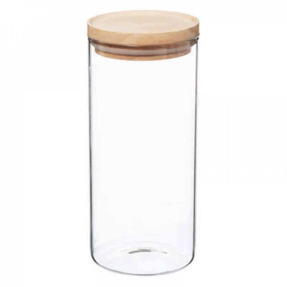 Glass Canister, 1,3 L, HERMET ROUND MEDIUM, Clear / Nature in the group Storage / Kitchen storage / Storage bins and jars at SmartaSaker.se (41016)