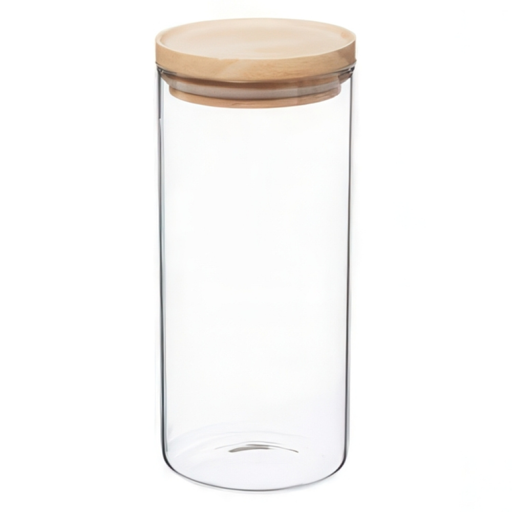 Glass Canister, 1,3 L, HERMET ROUND MEDIUM, Clear / Nature in the group Storage / Kitchen storage / Storage jars at SmartaSaker.se (41016)