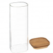Glass Canister, 2 L, HERMET ACACIA LARGE, Clear / Brown Glass Canister, 2 L, HERMET ACACIA LARGE, Clear / Brown
