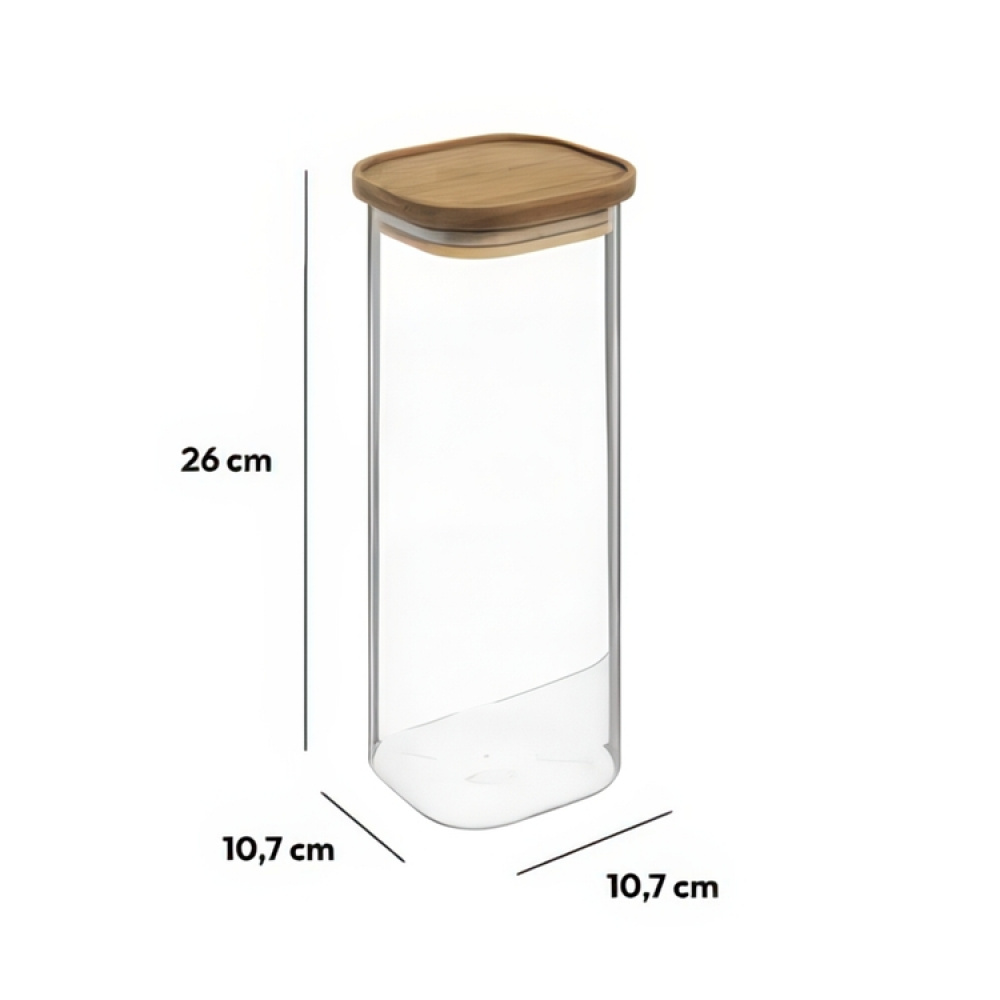 Glass Canister, 2 L, HERMET ACACIA LARGE, Clear / Brown in the group Storage / Kitchen storage / Storage jars at SmartaSaker.se (41019)
