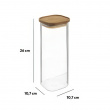 Glass Canister, 2 L, HERMET ACACIA LARGE, Clear / Brown Glass Canister, 2 L, HERMET ACACIA LARGE, Clear / Brown