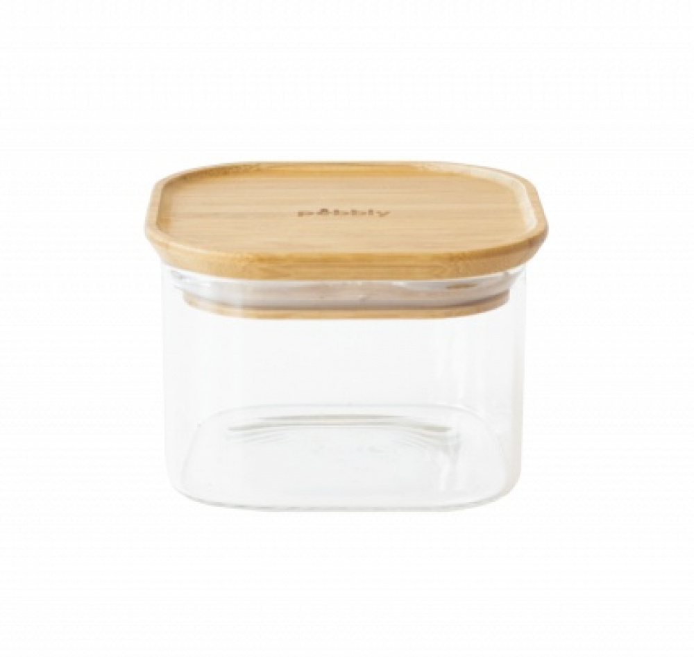 Glass Canisters, 0,5 L, Set of 3, PEBBLY SQUARE MINI, Clear / Bamboo in the group Storage / Kitchen storage / Storage bins and jars at SmartaSaker.se (41023)