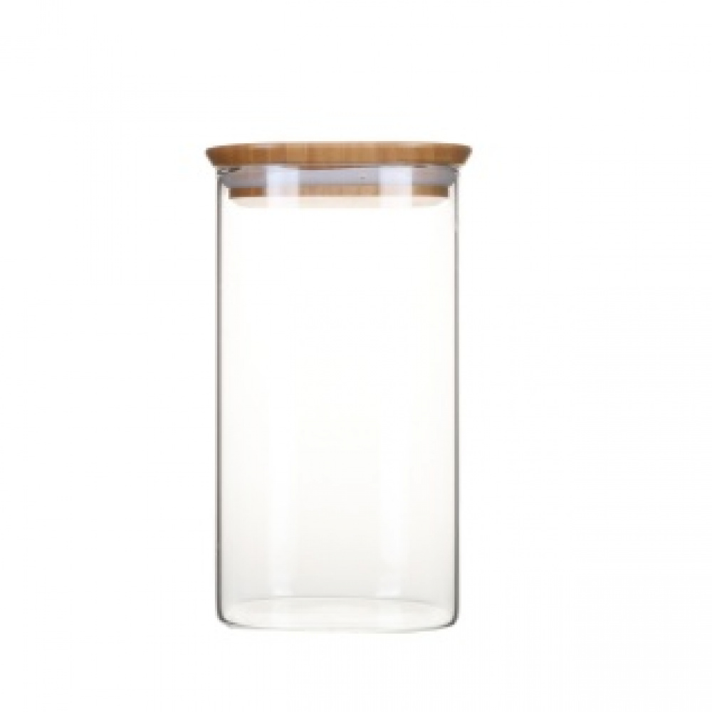 Glass Canisters, , Set of 3, PEBBLY SQUARE MIX, Clear / Bamboo in the group Storage / Kitchen storage / Storage bins and jars at SmartaSaker.se (41025)