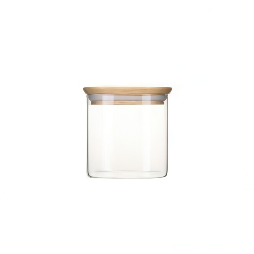Glass Canisters, , Set of 3, PEBBLY SQUARE MIX, Clear / Bamboo in the group Storage / Kitchen storage / Storage jars at SmartaSaker.se (41025)