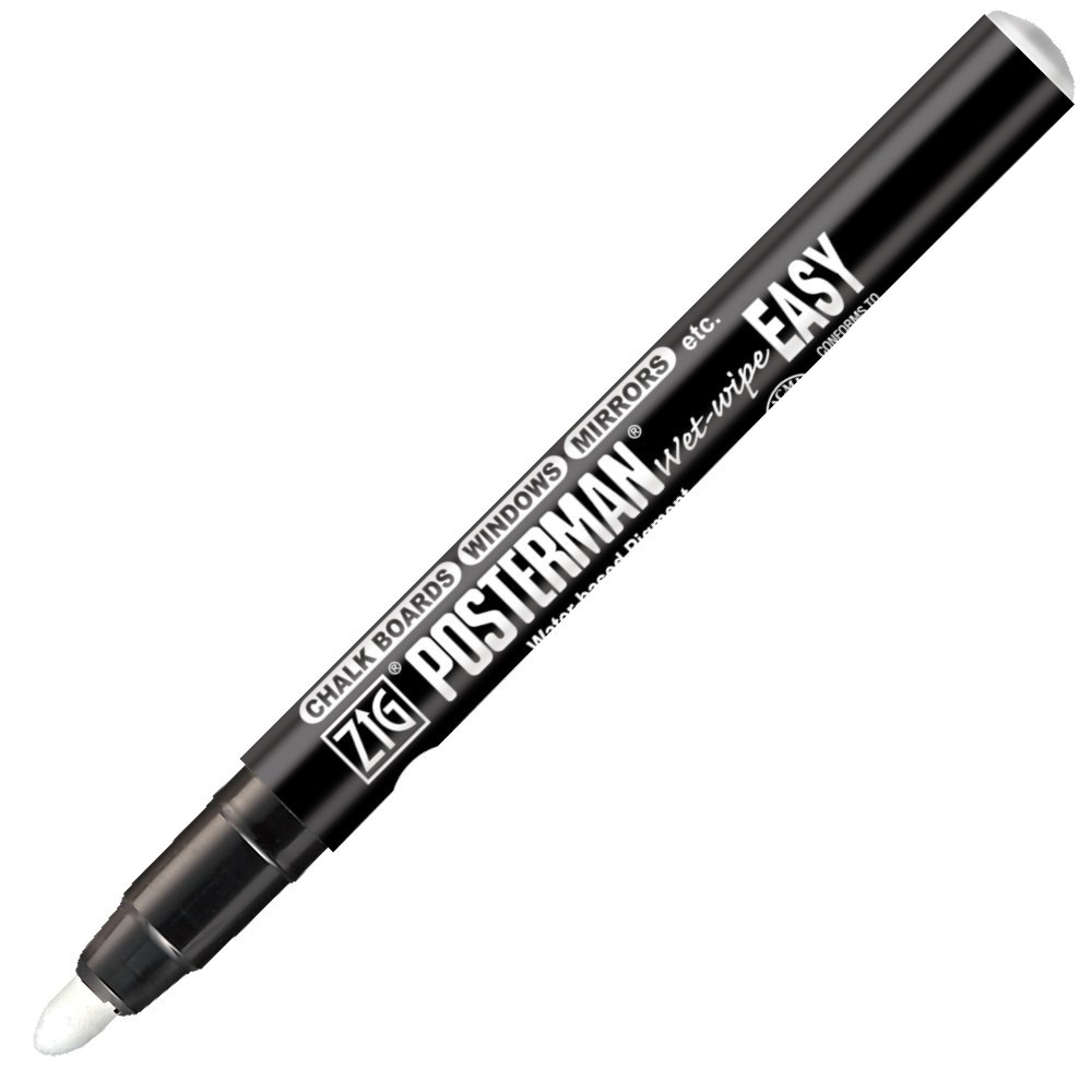 Marker, ZIG CHALK MARKER POSTERMAN PMA-980 EASY, 1,5-3,0mm, White in the group Storage / Office supplies at SmartaSaker.se (41042)