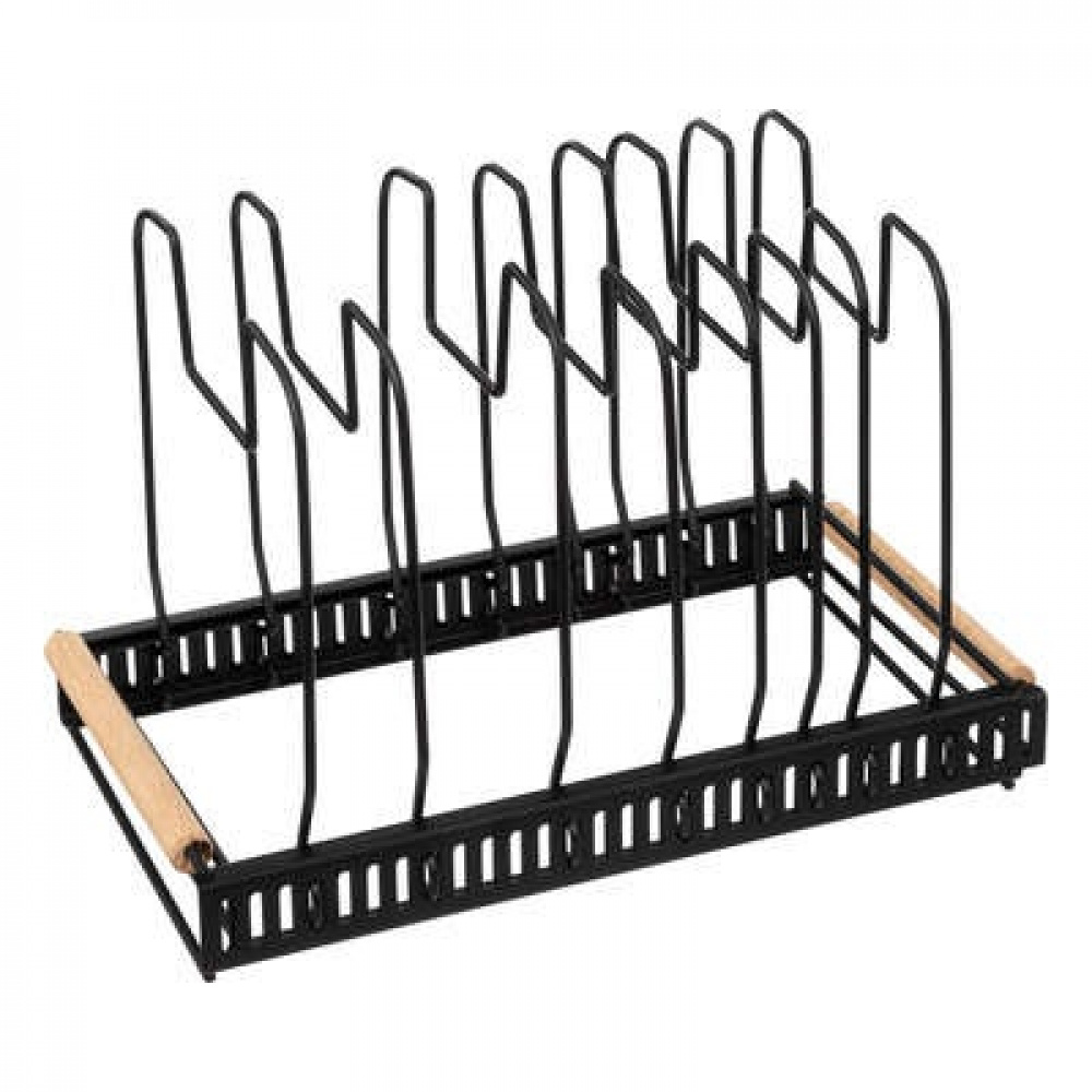 Lids & Pans organizer, SIMPLY SMART, Adjustable 32,5 - 58,5 cm, Black / Natur in the group Storage / Kitchen storage / Kitchen cabinet organizers at SmartaSaker.se (41044)