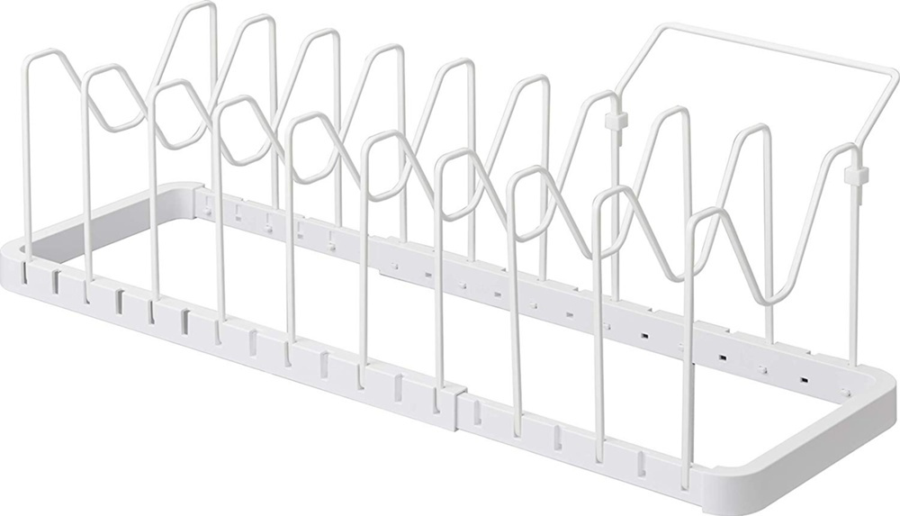 Lids & Pans organizer, Adjustable 45 - 82 cm, TOWER, Yamazaki, white in the group Storage / Kitchen storage / Kitchen cabinet organizers at SmartaSaker.se (41047)