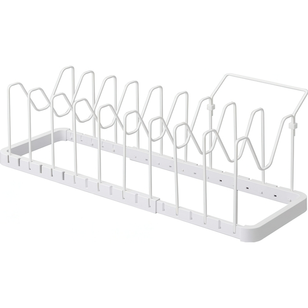 Lids & Pans organizer, Adjustable 45 - 82 cm, TOWER, Yamazaki, white in the group Storage / Kitchen storage / Kitchen cabinet organizers at SmartaSaker.se (41047)