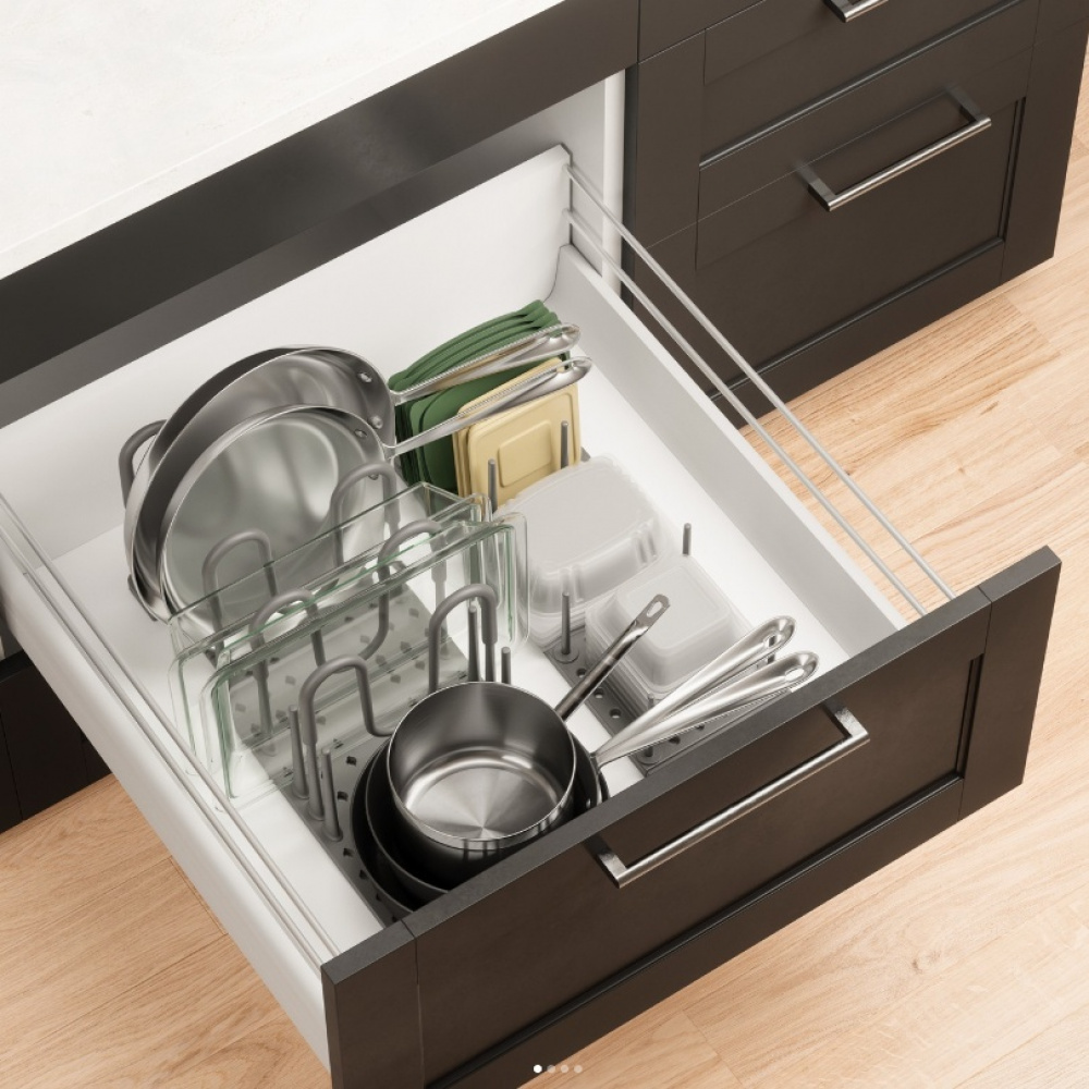 Lid & Pan organizer, PEGGY COOKWARE ORGANIZER, Umbra, Grey in the group Storage / Kitchen storage / Kitchen cabinet organizers at SmartaSaker.se (41048)