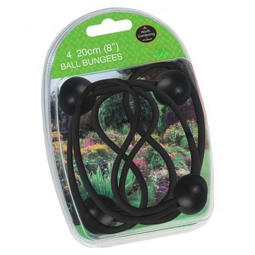 Elastic Cords, 4 pcs, BALL BUNGEES, 20 cm, Black in the group Storage / Storage room and garage at SmartaSaker.se (41054)
