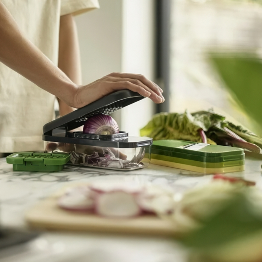 Chop, Grate and Slice, 4-IN-1 MULTI-PREP, Joseph Joseph, Green / Yellow in the group Storage / Kitchen storage at SmartaSaker.se (41058)