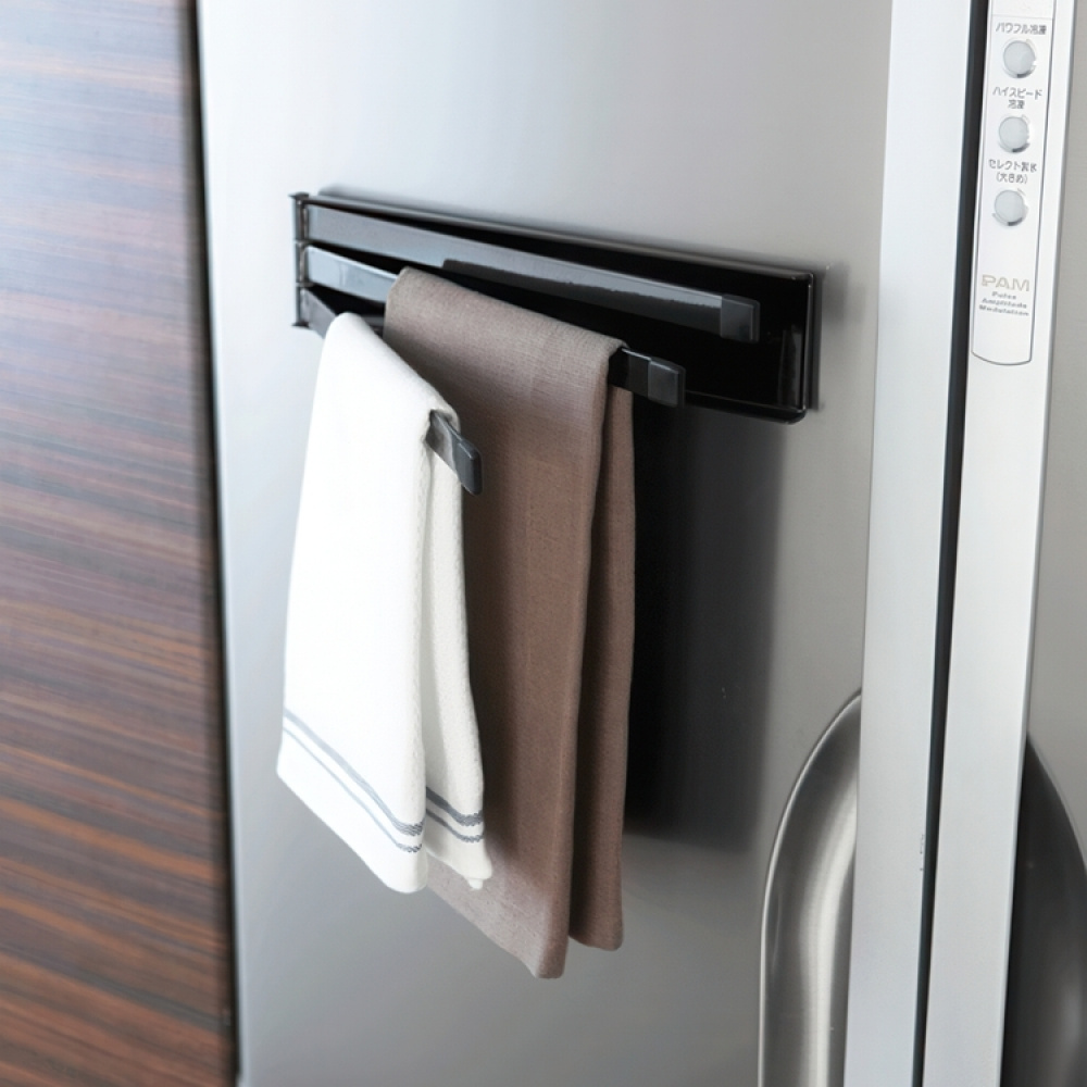 Magnetic Hanger in metal, TOWER TEA-TOWEL HOLDER, Yamazaki, Black in the group Storage / Bathroom storage at SmartaSaker.se (41060)