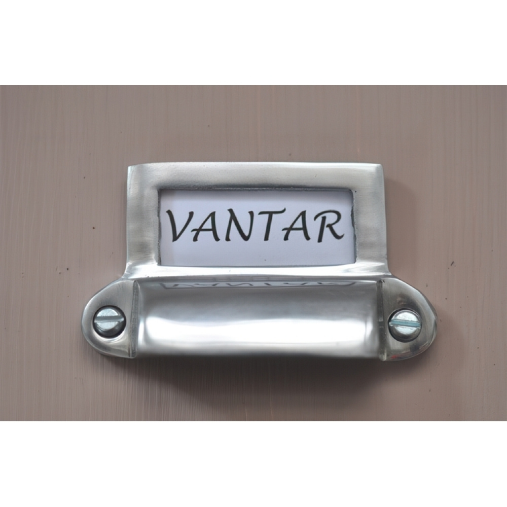 Handle with label holder, EXMEZ, 7 x H 4 cm, Silver in the group Storage / Magnets and adhesives / Signs and labels at SmartaSaker.se (41063)