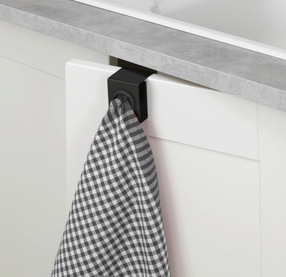 Towel holder over door, Metal, OUT DOOR, Black in the group Storage / Kitchen storage / Kitchen cabinet organizers / Hooks at SmartaSaker.se (41067)