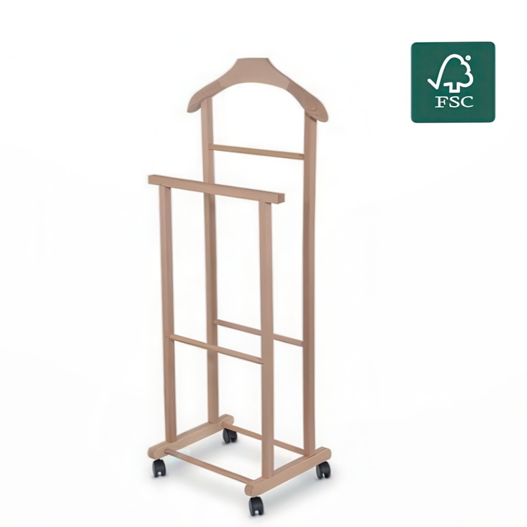 Clothes rack in wood, with wheels, VALET STAND in the group Storage / Bedroom storage / Clothes racks at SmartaSaker.se (41075)