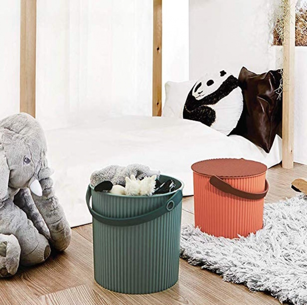 Bucket / basket with lid, LARGE OMNIOUTIL, 20L, Apricot in the group Storage / Storage room and garage / Baskets and buckets at SmartaSaker.se (41076)