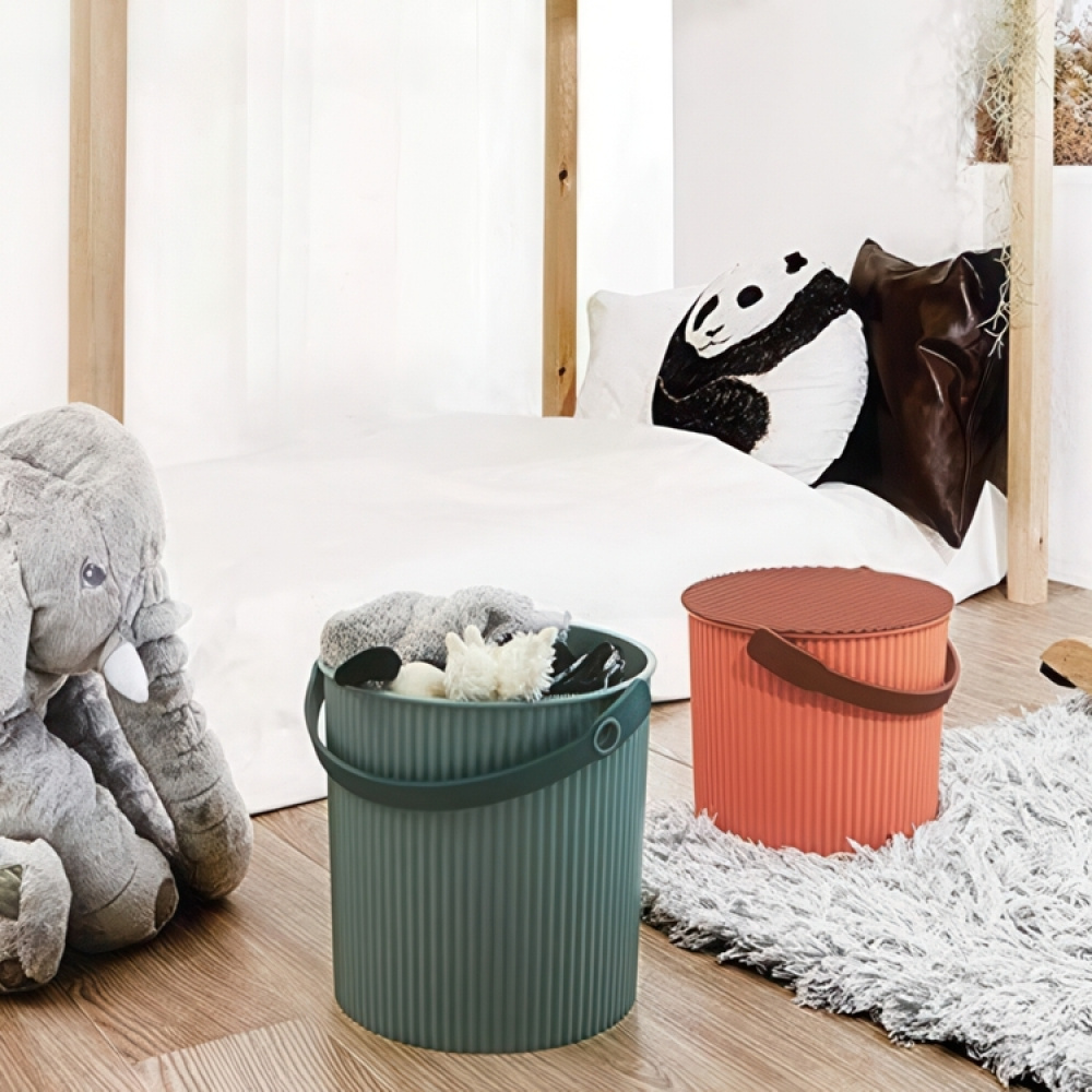 Bucket / basket with lid, MEDIUM OMNIOUTIL,10 L, Apricot in the group Storage / Storage room and garage / Baskets and buckets at SmartaSaker.se (41077)