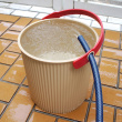 Bucket / basket with lid, MEDIUM OMNIOUTIL, 10 L, Cafe au lait