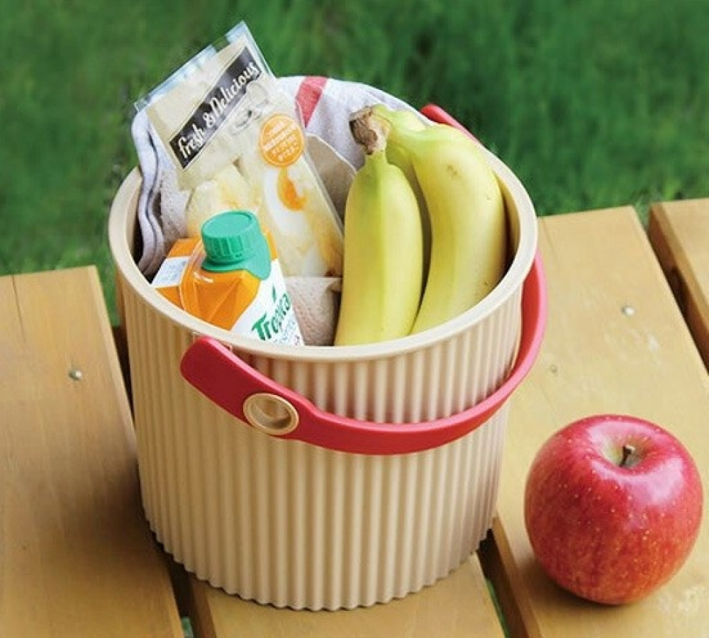 Bucket / basket with lid, SMALL OMNIOUTIL, 8L, Cafe au lait in the group Storage / Storage room and garage / Baskets and buckets at SmartaSaker.se (41095)