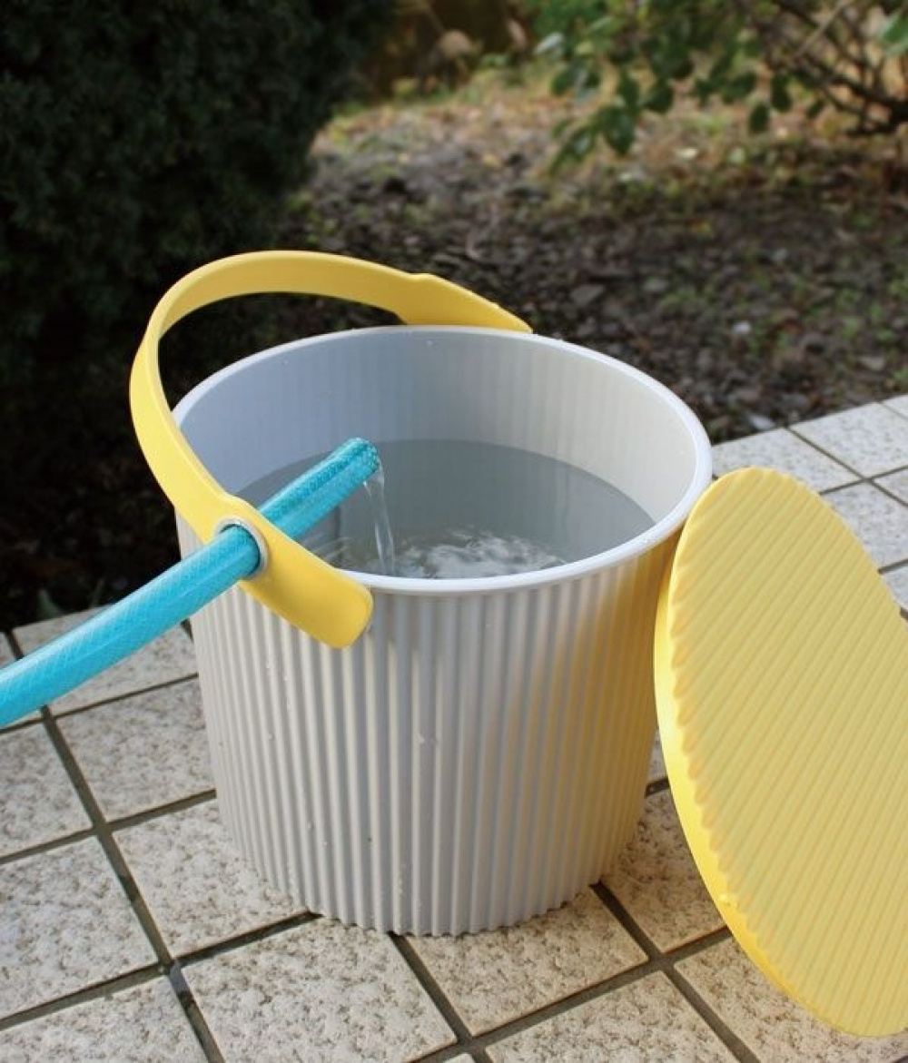 Bucket / basket with lid, MINI OMNIOUTIL, 4 L, Grey / yellow in the group Storage / Storage room and garage / Baskets and buckets at SmartaSaker.se (41100)