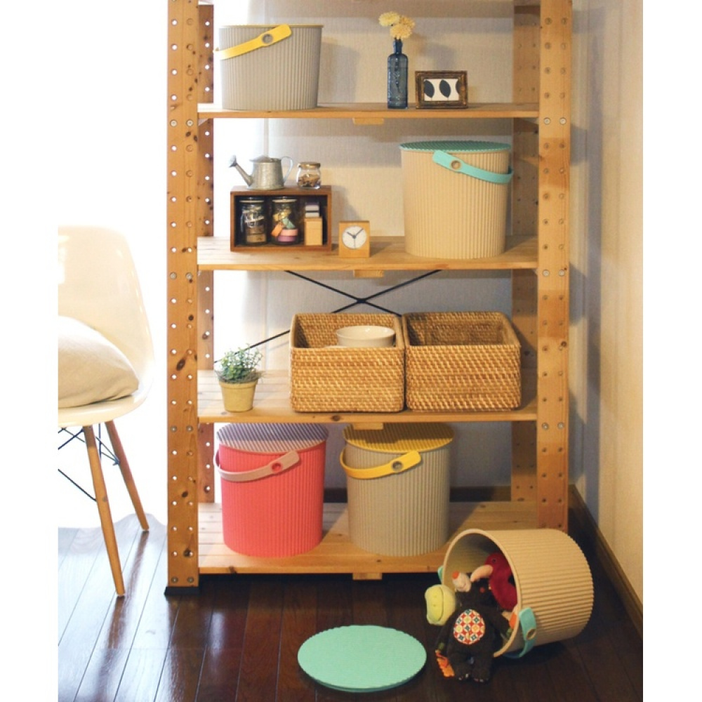 Bucket / basket with lid, MEDIUM OMNIOUTIL, 10 L, Grey / yellow in the group Storage / Storage room and garage / Baskets and buckets at SmartaSaker.se (41102)