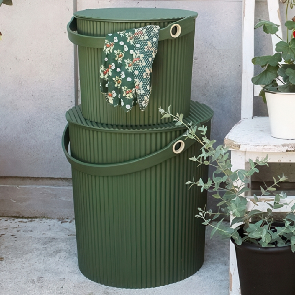 Bucket / basket with lid, SMALL OMNIOUTIL, 8L, Dark Green in the group Storage / Storage room and garage / Baskets and buckets at SmartaSaker.se (41107)