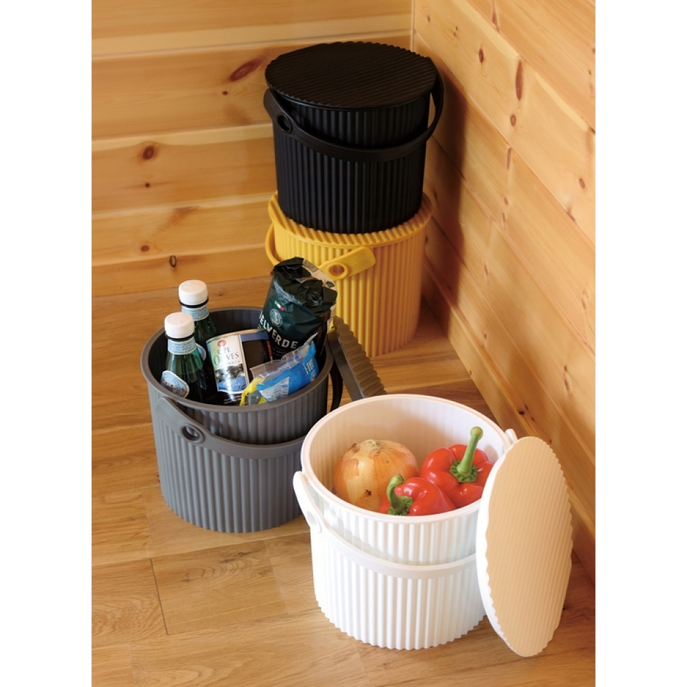 Bucket / basket with lid, MINI OMNIOUTIL, 4 L, Mustard in the group Storage / Storage room and garage / Baskets and buckets at SmartaSaker.se (41118)