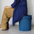 Bucket / basket with lid, LARGE OMNIOUTIL, 20L, Navy Bucket / basket with lid, LARGE OMNIOUTIL, 20L, Navy