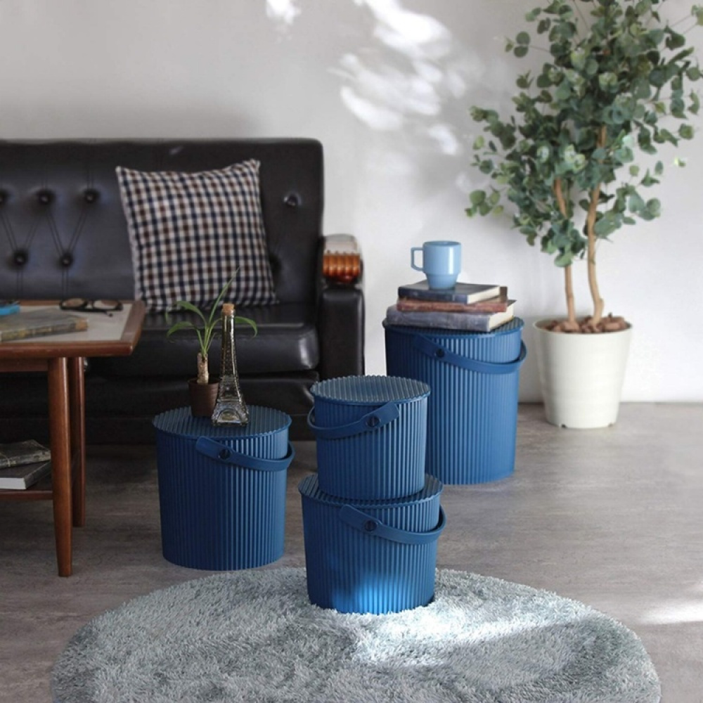 Bucket / basket with lid, MEDIUM OMNIOUTIL, 10 L, Navy in the group Storage / Storage room and garage / Baskets and buckets at SmartaSaker.se (41121)