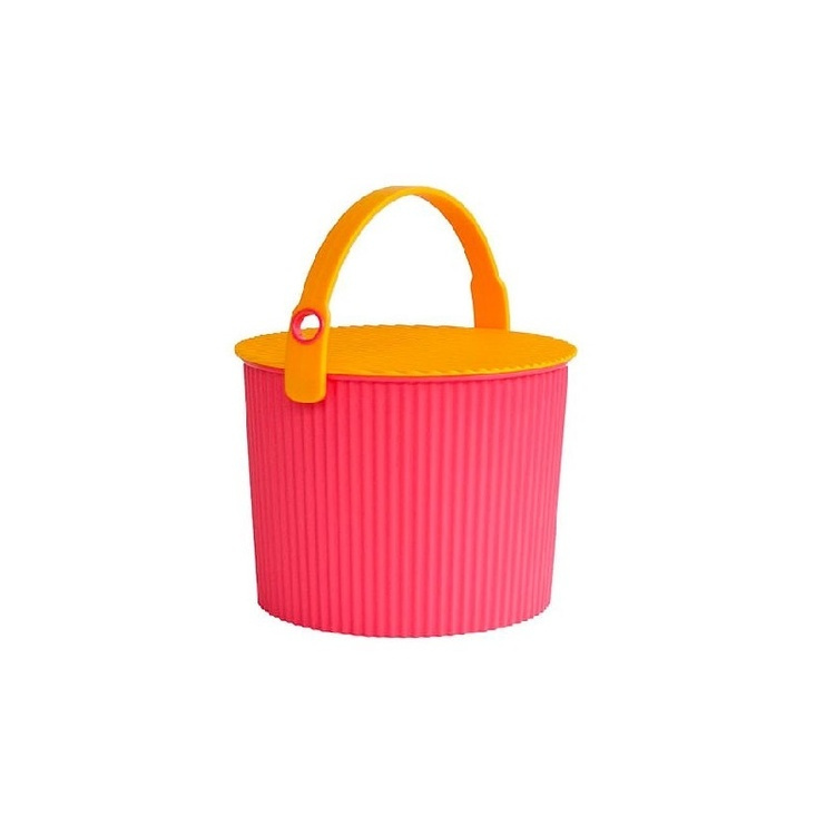 Bucket / basket with lid, MEDIUM OMNIOUTIL, 10 L, Pink / orange in the group Storage / Storage room and garage / Baskets and buckets at SmartaSaker.se (41129)