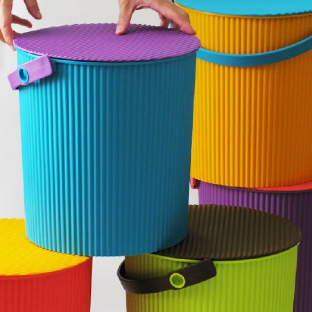 Bucket / basket with lid, LARGE OMNIOUTIL, 20L, Turquoise in the group Storage / Storage room and garage / Baskets and buckets at SmartaSaker.se (41140)
