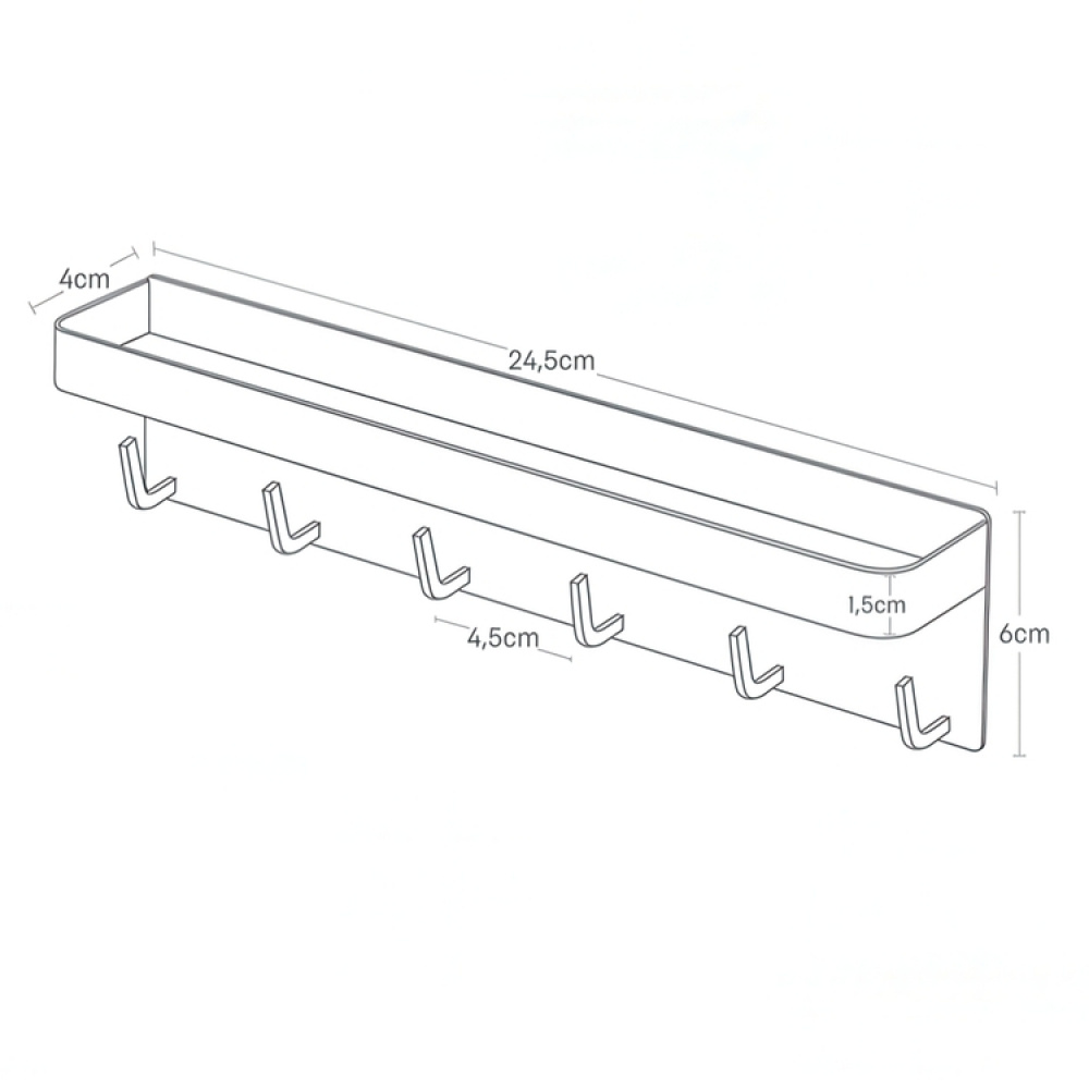 Key Hooks and Tray, Magnetic / Adhesive, SMART, Yamazaki in the group Storage / Kitchen storage / Kitchen cabinet organizers / Hooks at SmartaSaker.se (41165)