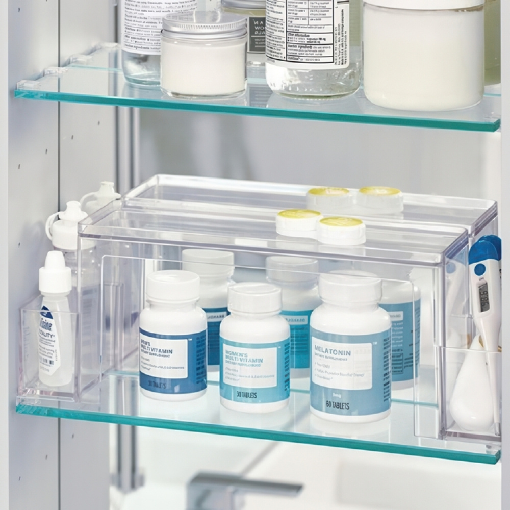 Two-Tier Organizer, THE HOME EDIT MEDICINE SHELF, 31,8 x 8,3 x H 11,4 cm, Clear in the group Storage / Bathroom storage at SmartaSaker.se (41166)