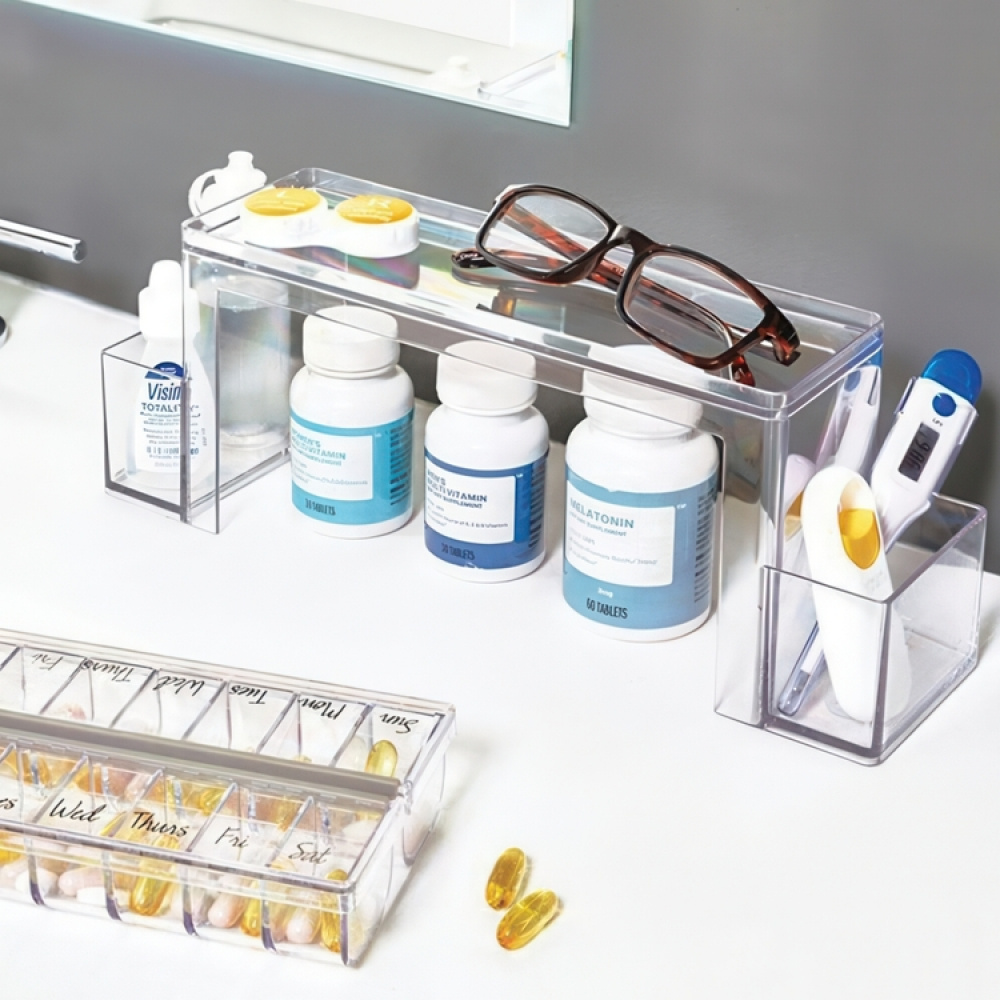 Two-Tier Organizer, THE HOME EDIT MEDICINE SHELF, 31,8 x 8,3 x H 11,4 cm, Clear in the group Storage / Bathroom storage at SmartaSaker.se (41166)