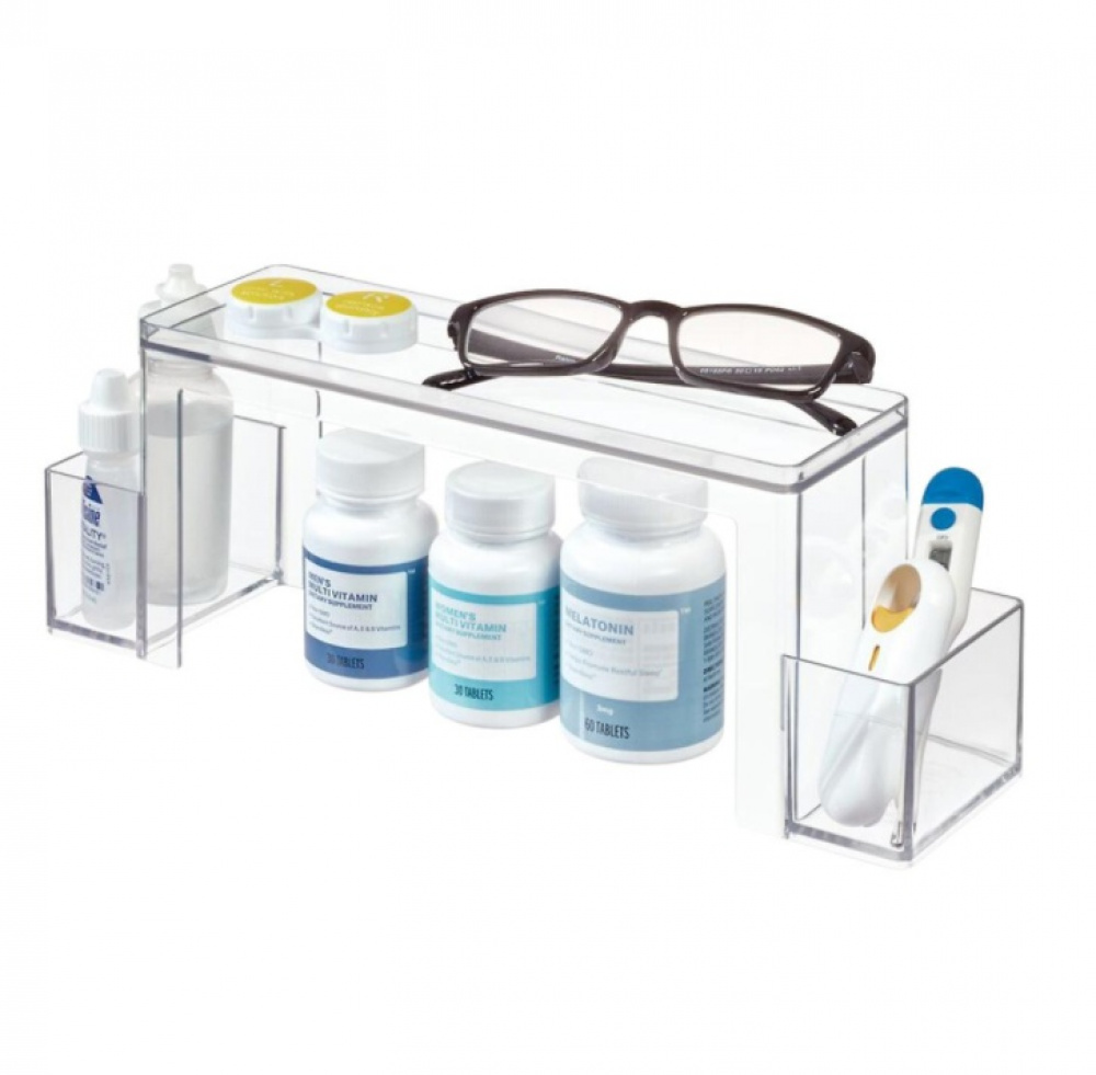 Two-Tier Organizer, THE HOME EDIT MEDICINE SHELF, 31,8 x 8,3 x H 11,4 cm, Clear in the group Storage / Bathroom storage at SmartaSaker.se (41166)