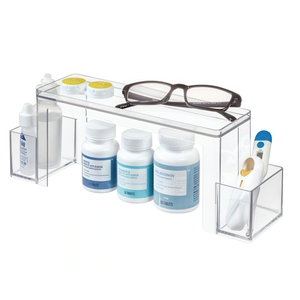 Two-Tier Organizer, THE HOME EDIT MEDICINE SHELF, 31,8 x 8,3 x H 11,4 cm, Clear in the group Storage / Bathroom storage at SmartaSaker.se (41166)