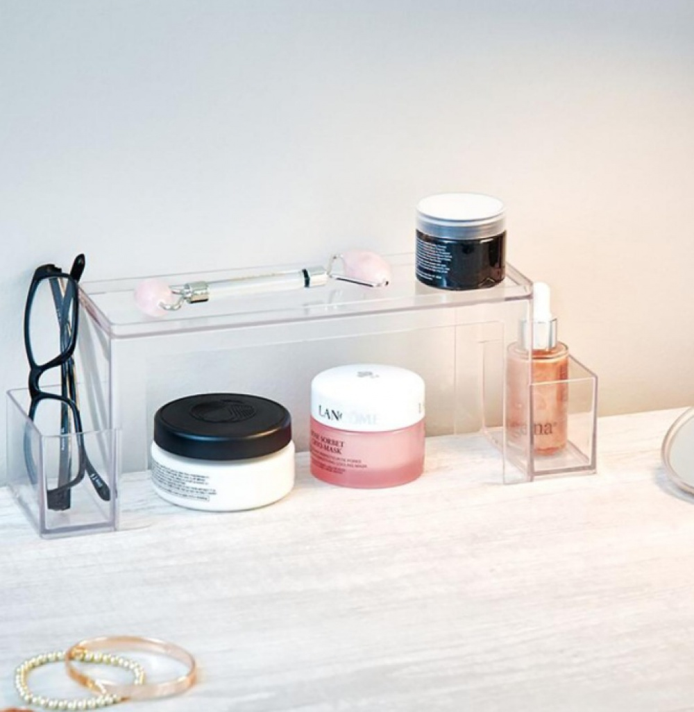 Two-Tier Organizer, THE HOME EDIT MEDICINE SHELF, 31,8 x 8,3 x H 11,4 cm, Clear in the group Storage / Bathroom storage at SmartaSaker.se (41166)