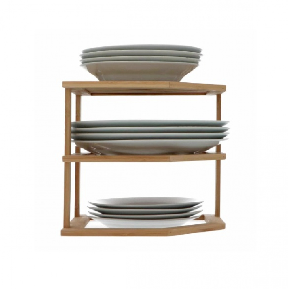 Shelf for corners, BAMBOO ANGLE SHELF, 25,5 x 25,5 x H 23 cm, Natural in the group Storage / Kitchen storage / Kitchen cabinet organizers at SmartaSaker.se (41167)