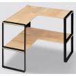 Mini 2-tier shelf, BLACK & WOOD CORNER RACK, 40 x 40 x H 35 cm, Natural / Black Mini 2-tier shelf, BLACK & WOOD CORNER RACK, 40 x 40 x H 35 cm, Natural / Black