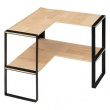 Mini 2-tier shelf, BLACK & WOOD CORNER RACK, 40 x 40 x H 35 cm, Natural / Black Mini 2-tier shelf, BLACK & WOOD CORNER RACK, 40 x 40 x H 35 cm, Natural / Black
