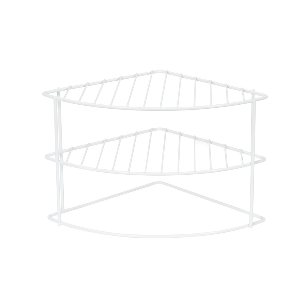Shelf with 3 shelves, CORNER SHELF CURVED, 24 x 23 x H 20,5 cm, White in the group Storage / Kitchen storage / Kitchen cabinet organizers at SmartaSaker.se (41169)