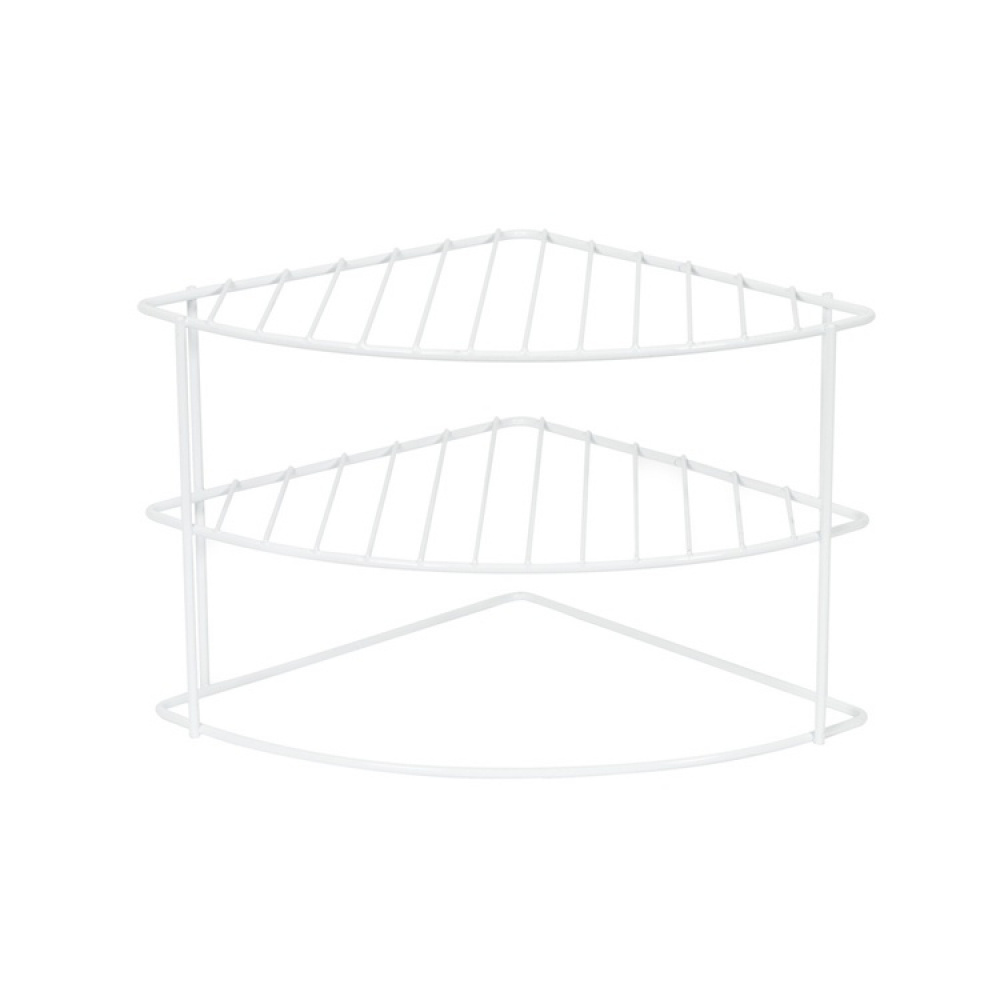 Shelf with 3 shelves, CORNER SHELF CURVED, 24 x 23 x H 20,5 cm, White in the group Storage / Kitchen storage / Kitchen cabinet organizers at SmartaSaker.se (41169)